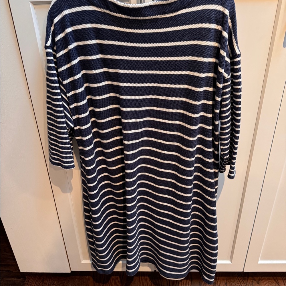 Talbots Navy and White Striped Dress - Picture 3 of 5